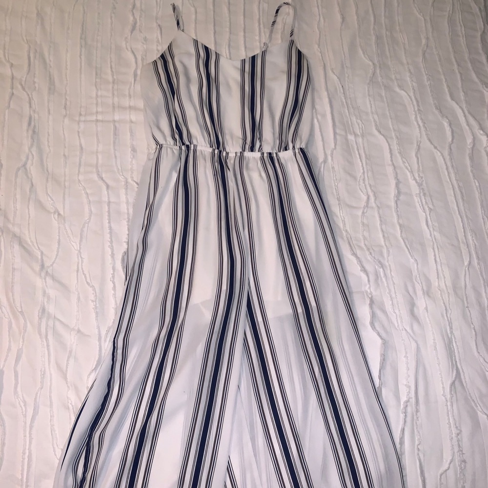 Stella Luce White and Navy long jumpsuit